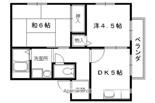 フレグランス西梅津(2DK/2階)の間取り写真