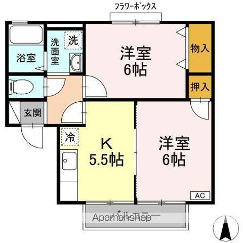 エミネンス四季B棟(2K/2階)の間取り写真