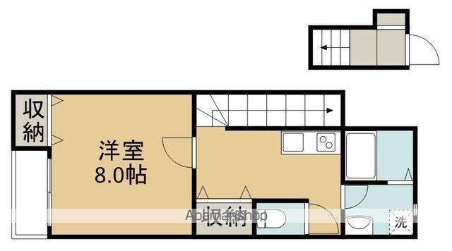 CASA白鳥(1K/2階)の間取り写真