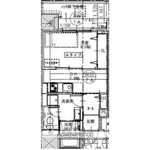 さくらHILLS ROKUBAN PLATINUM RESIDE(1DK/5階)の間取り写真