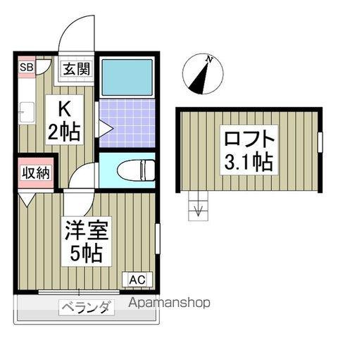 さつきコーポ(1K/2階)の間取り写真