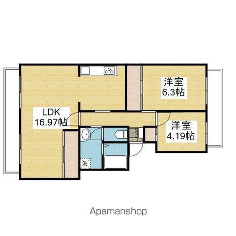 KSB山越Ⅰ(2LDK/4階)の間取り写真