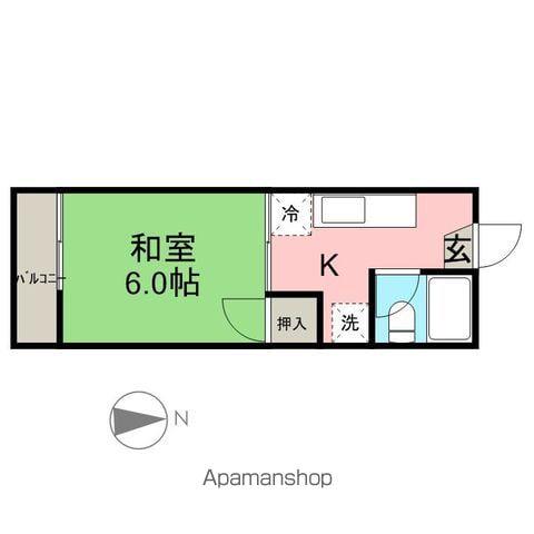 メゾンイワキ(1K/2階)の間取り写真