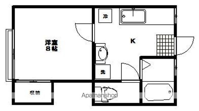 スズコーハイツ(1K/1階)の間取り写真