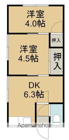 くるみ荘(2DK/1階)の間取り写真