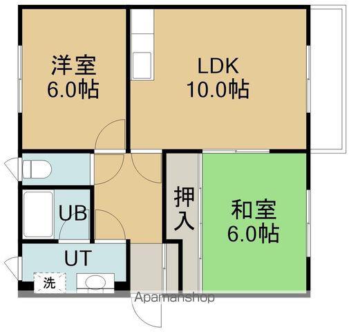第二オダハイツ(2LDK/2階)の間取り写真