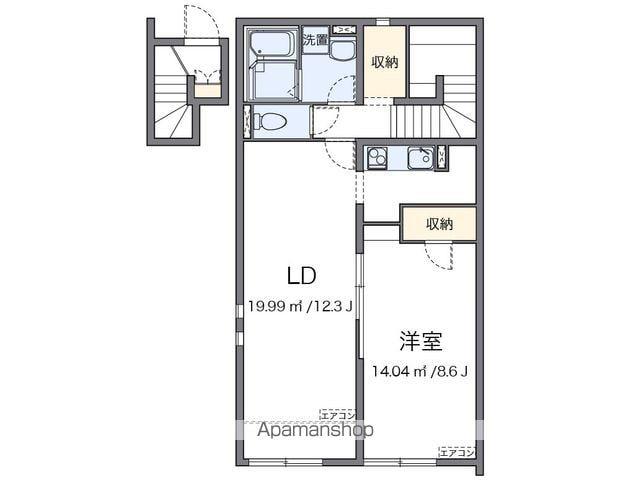 クレイノドン ジュスト(1LDK/2階)の間取り写真