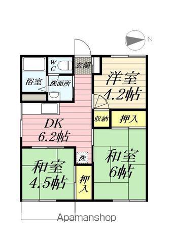 リバーサイドタウン1(3DK/1階)の間取り写真