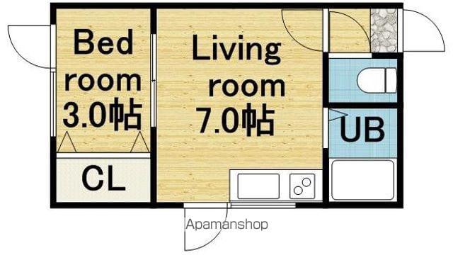 アークコート北41条Ⅱ(1DK/3階)の間取り写真