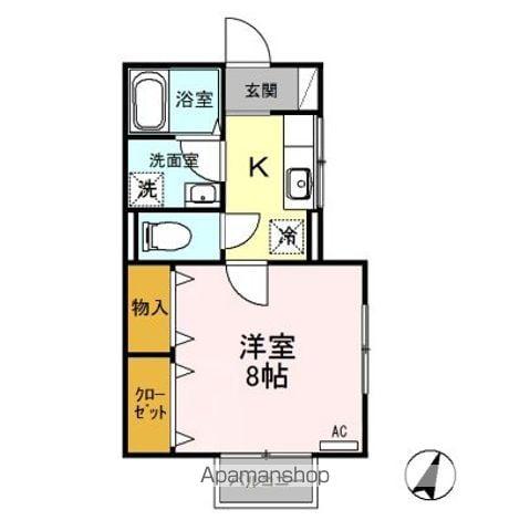 上越新幹線 新潟駅 バス乗車時間:10分 関屋本村バス停で下車 徒歩1分 2階建 築25年(1K/1階)の間取り写真