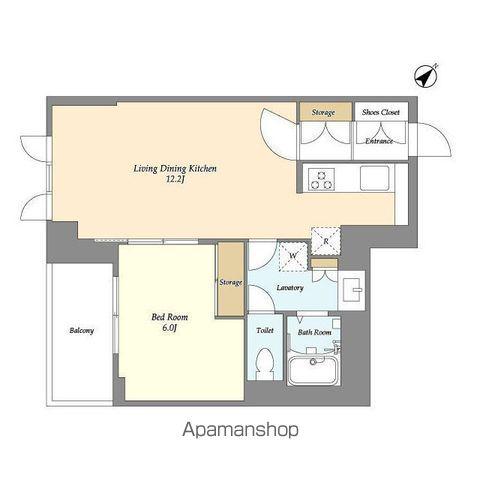 HF目黒行人坂レジデンス(1LDK/4階)の間取り写真