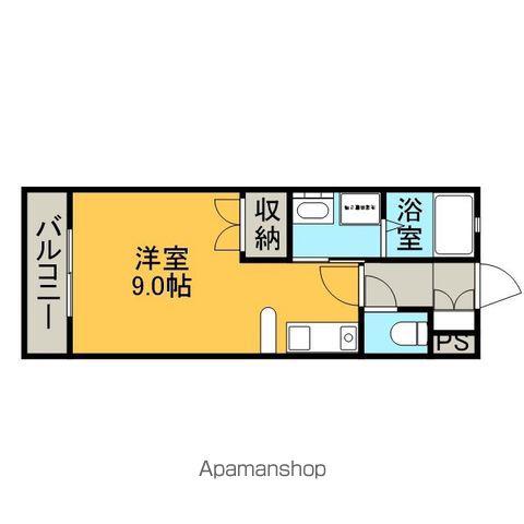 ハイツヤマグチ(ワンルーム/2階)の間取り写真