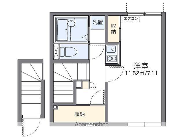 レオネクスト地行場(1K/2階)の間取り写真