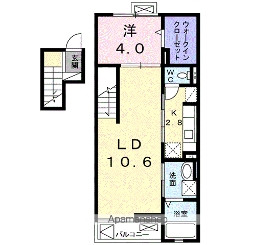 エテルノ(1LDK/4階)の間取り写真