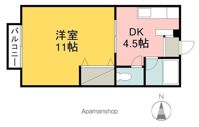 アクティブ竹原(1DK/1階)の間取り写真