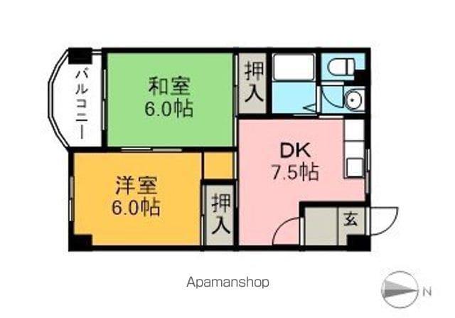 岡林マンション(2DK/2階)の間取り写真
