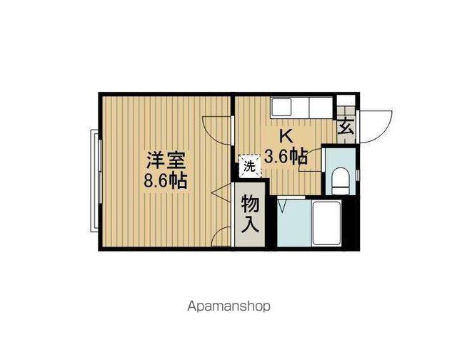 グランシャリオ湖浜B棟(1K/1階)の間取り写真