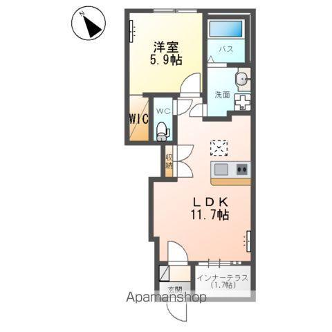COLLINE(1LDK/1階)の間取り写真