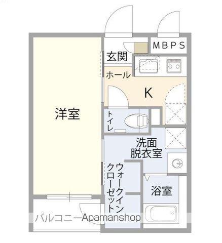 G-STAGE大道(1K/3階)の間取り写真