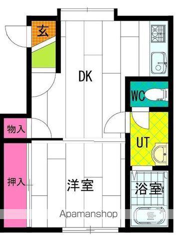グランステージ伏見(1DK/2階)の間取り写真