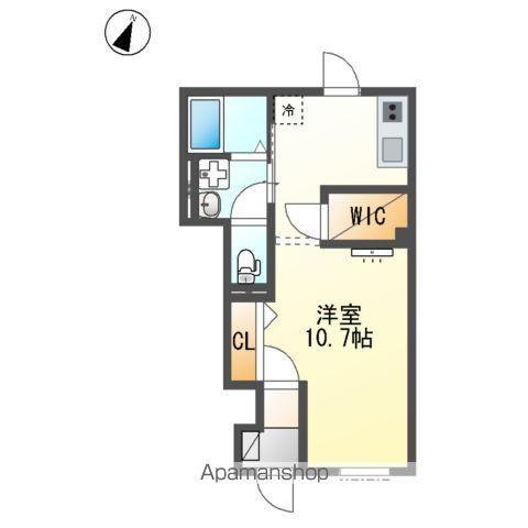 パレス北野(ワンルーム/1階)の間取り写真