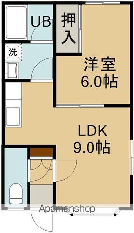 ハッピーズグレイ(1DK/2階)の間取り写真