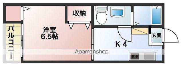 レイクサイドⅠ(1K/3階)の間取り写真