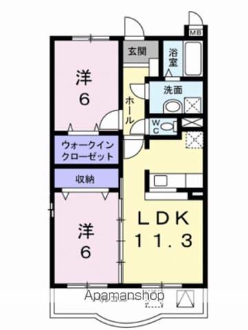 ポラリス(2LDK/1階)の間取り写真