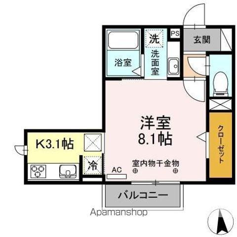 メゾンときⅥ(1K/1階)の間取り写真