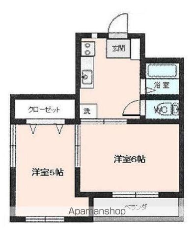 APEX松山(2DK/5階)の間取り写真