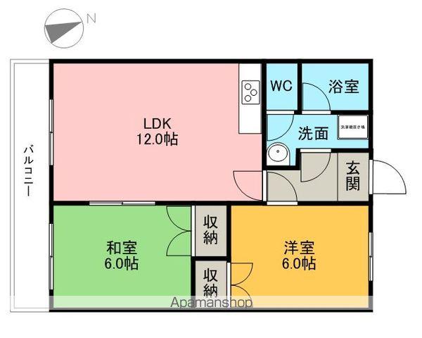 アートヒルズ(2LDK/2階)の間取り写真