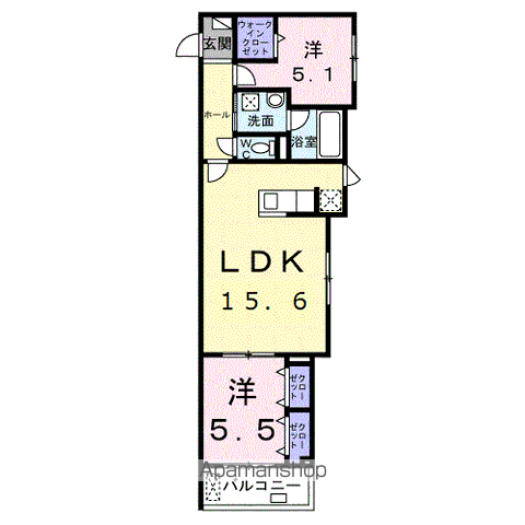メイガーデン(2LDK/2階)の間取り写真