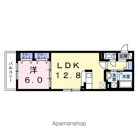 PRETTY FOREST(1LDK/2階)の間取り写真