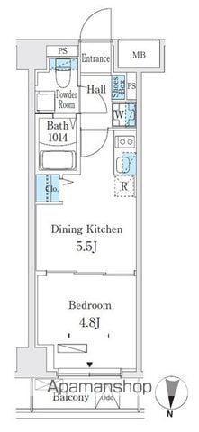 クラリティア板橋本町(1DK/5階)の間取り写真