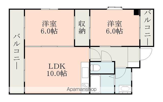 グラスコート(2LDK/4階)の間取り写真