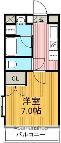 イースタンヒルズ藤が丘(1K/2階)の間取り写真