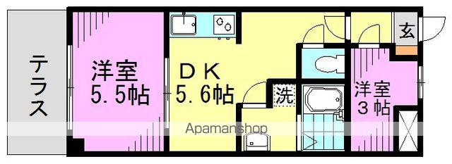 グリーンヒルズ(1SDK/1階)の間取り写真