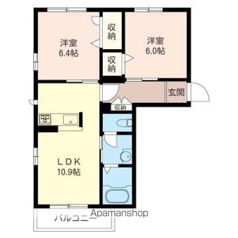 ブルックスターⅠ(2LDK/1階)の間取り写真
