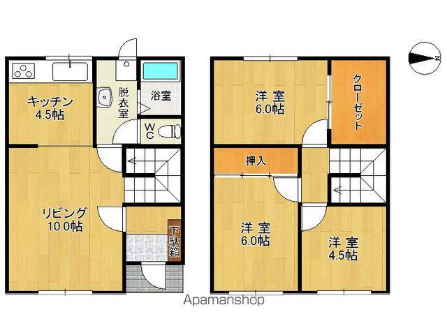 ウェスティー12(3LDK/1階)の間取り写真