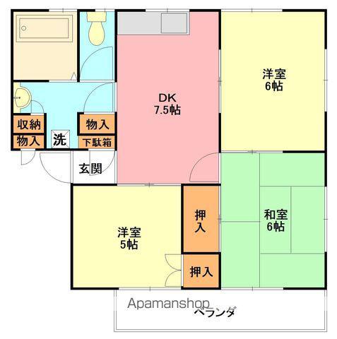 新倉ハイツA(3DK/2階)の間取り写真