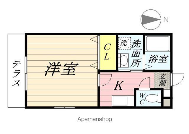 アドバンテイジ合川(1K/1階)の間取り写真