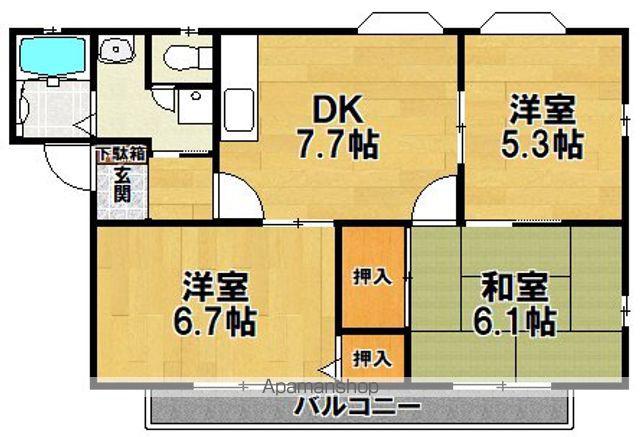 ファミーユ美津(3DK/2階)の間取り写真
