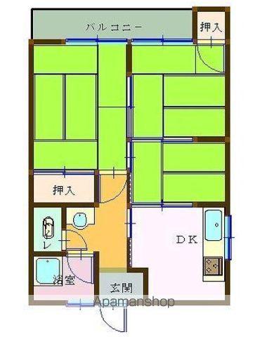 白石荘 南館(3DK/1階)の間取り写真