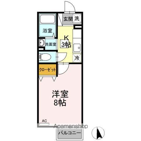 メゾンモナリエ(1K/1階)の間取り写真