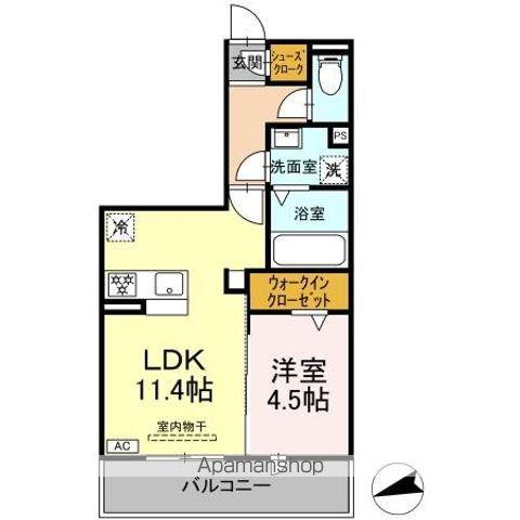 D-HILLS佐藤III(1LDK/3階)の間取り写真