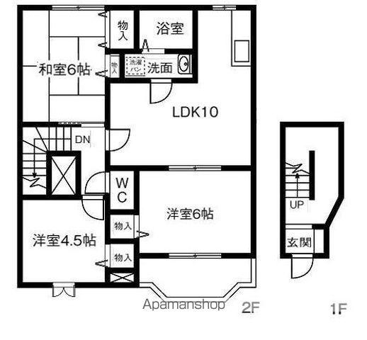 フレッサB(3LDK/2階)の間取り写真