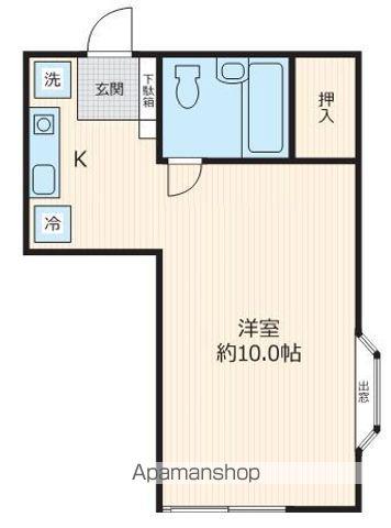 エスポワール梅里(ワンルーム/2階)の間取り写真