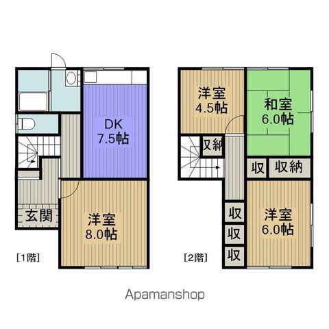 山口線 宮野駅 徒歩9分 2階建 築42年(4DK)の間取り写真