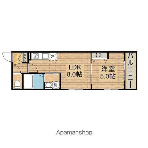 REVITA鳳北町4丁(1LDK/2階)の間取り写真