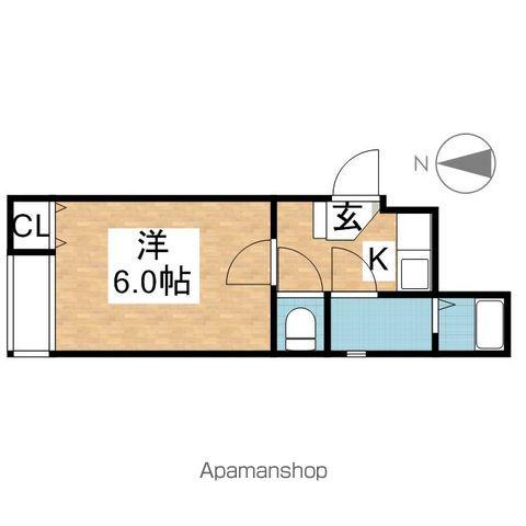 A-LEGATO大喜(1K/1階)の間取り写真